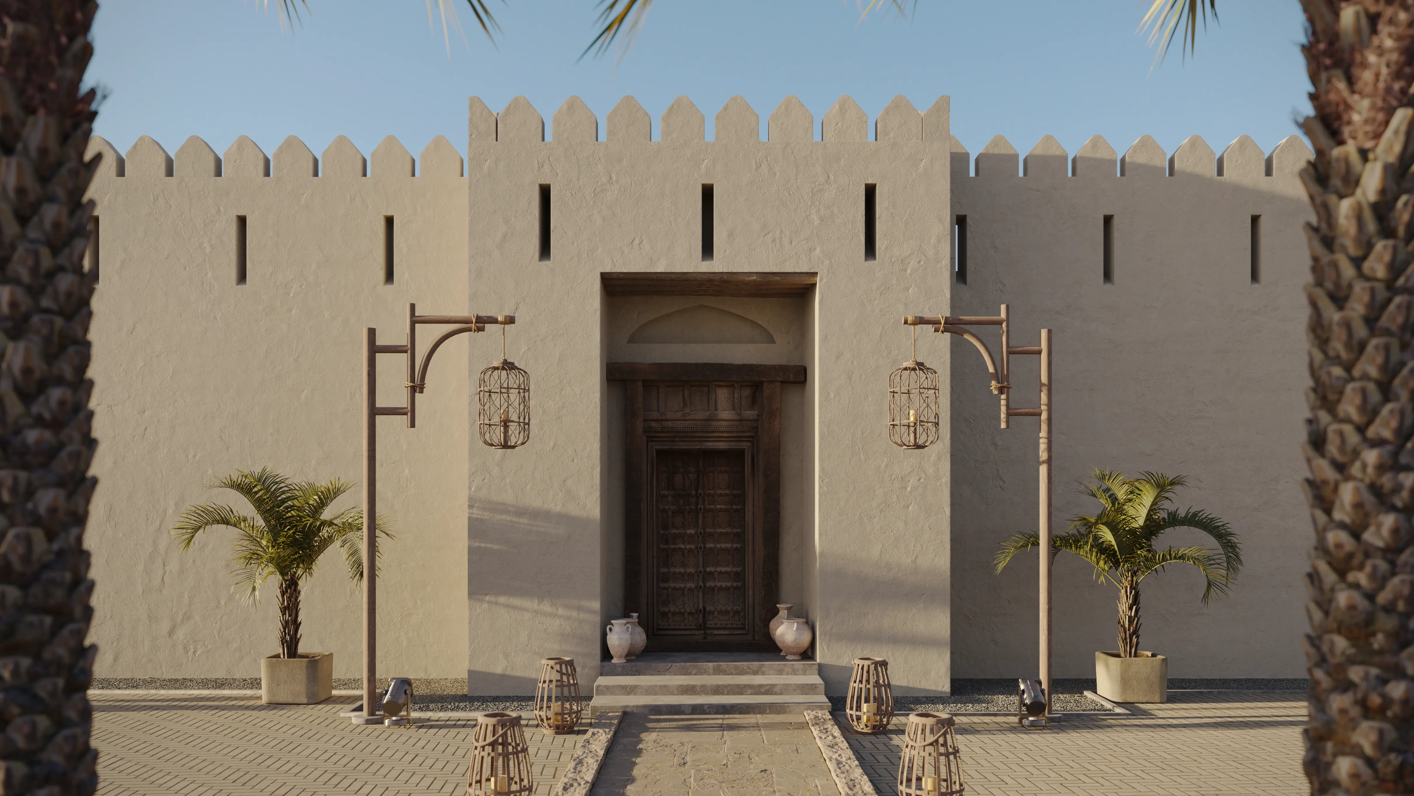 Landscape 3D rendering — site context and greenery