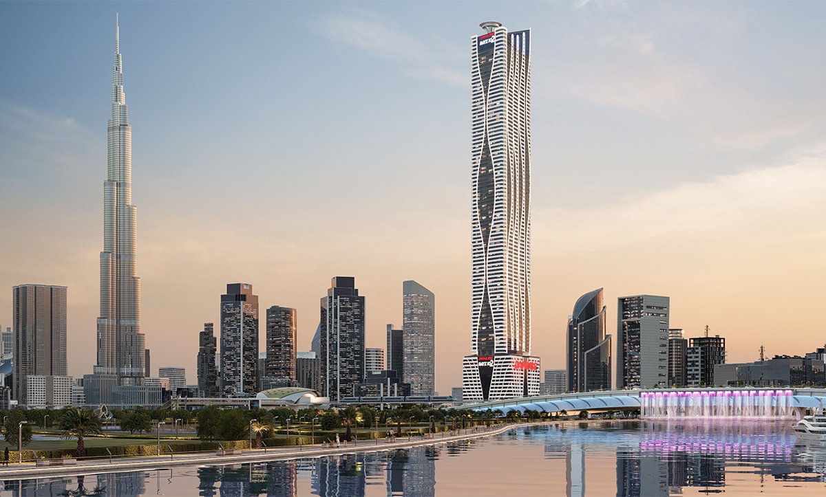High-rise skyline view with 3D exterior design and urban rendering in Dubai